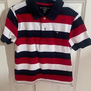 Tommy Hilfiger Kids Polo - Navy, Red, and White Stripes